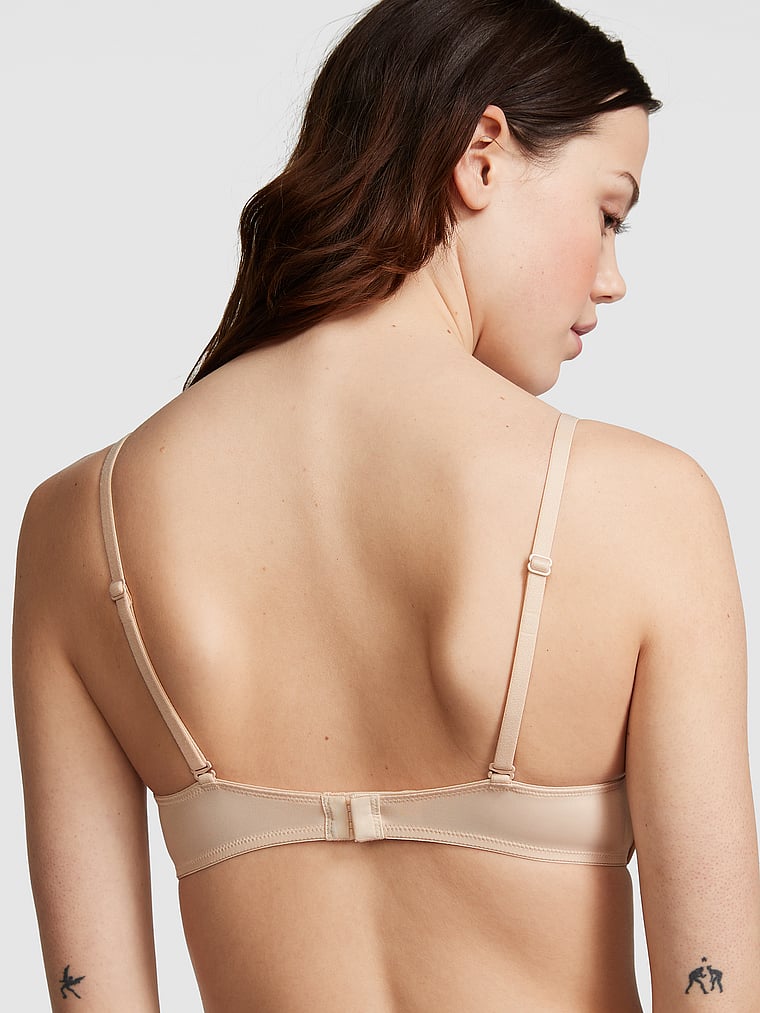 PINK Wear Everywhere Wear Everywhere™ Lightly Lined Wireless Bra, Marzipan, onModelBack, 2 of 3 Sofia is 5'10" or 178cm and wears 34B or Small