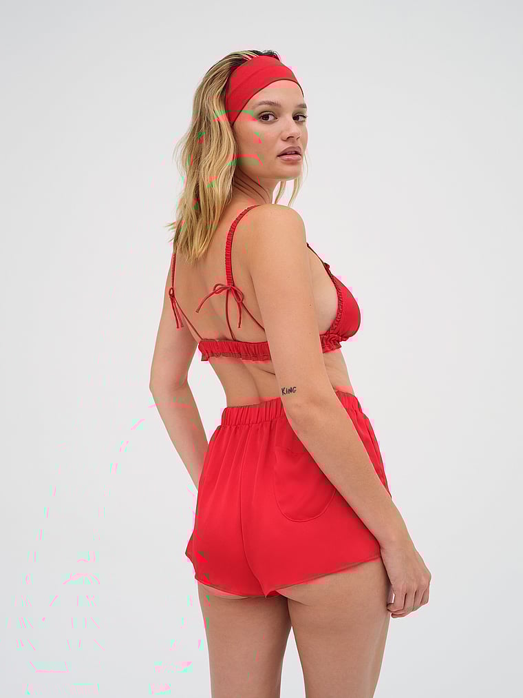 Victoria's Secret, For Love & Lemons Everyday PJ Shorts, Rosebud, onModelBack, 2 of 6