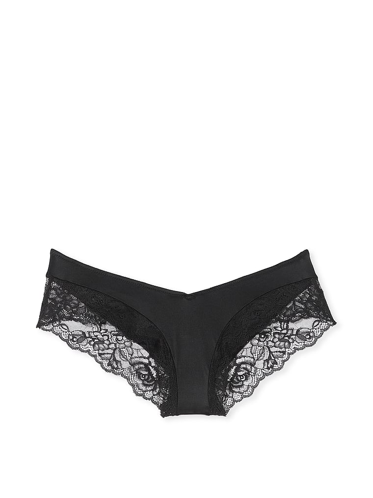 Victoria's Secret, Very Sexy Rose Lace-Trim High-Leg Cheeky Panty, offModelFront, 3 of 3