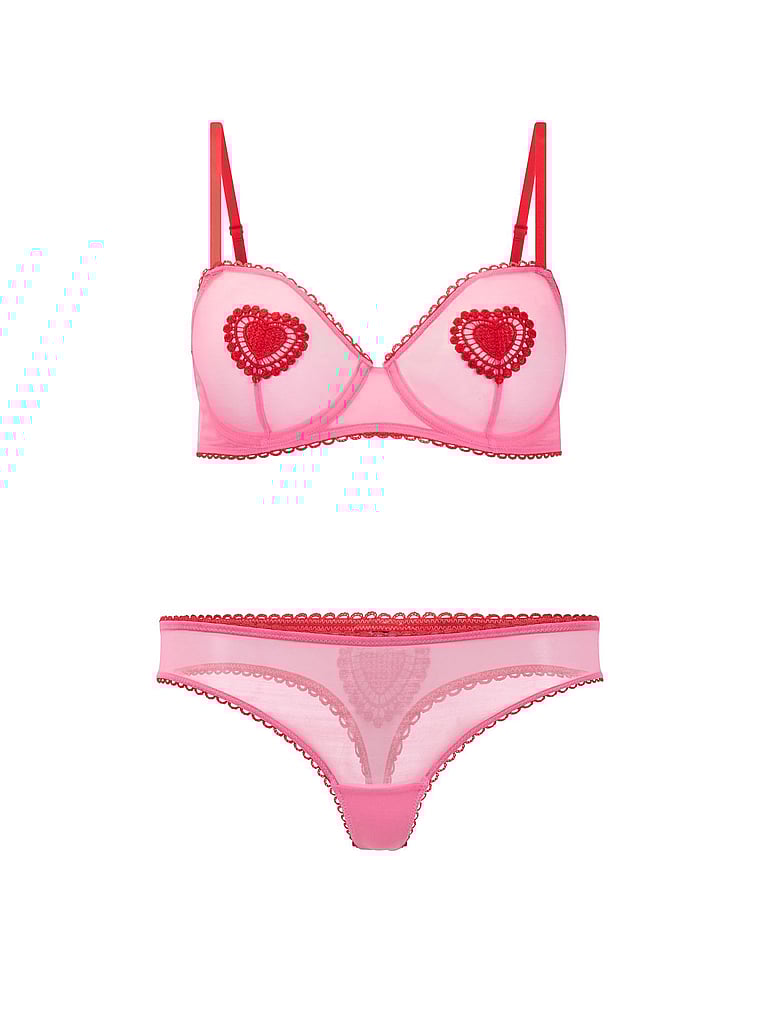 Victoria's Secret, Adore Me Alyshia Demi Bra, Sachet Pink, offModelFront, 4 of 6