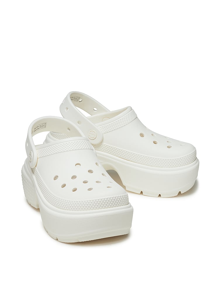 Crocs Stomp Clogs, White/Ivory, onModelSide, 3 of 3