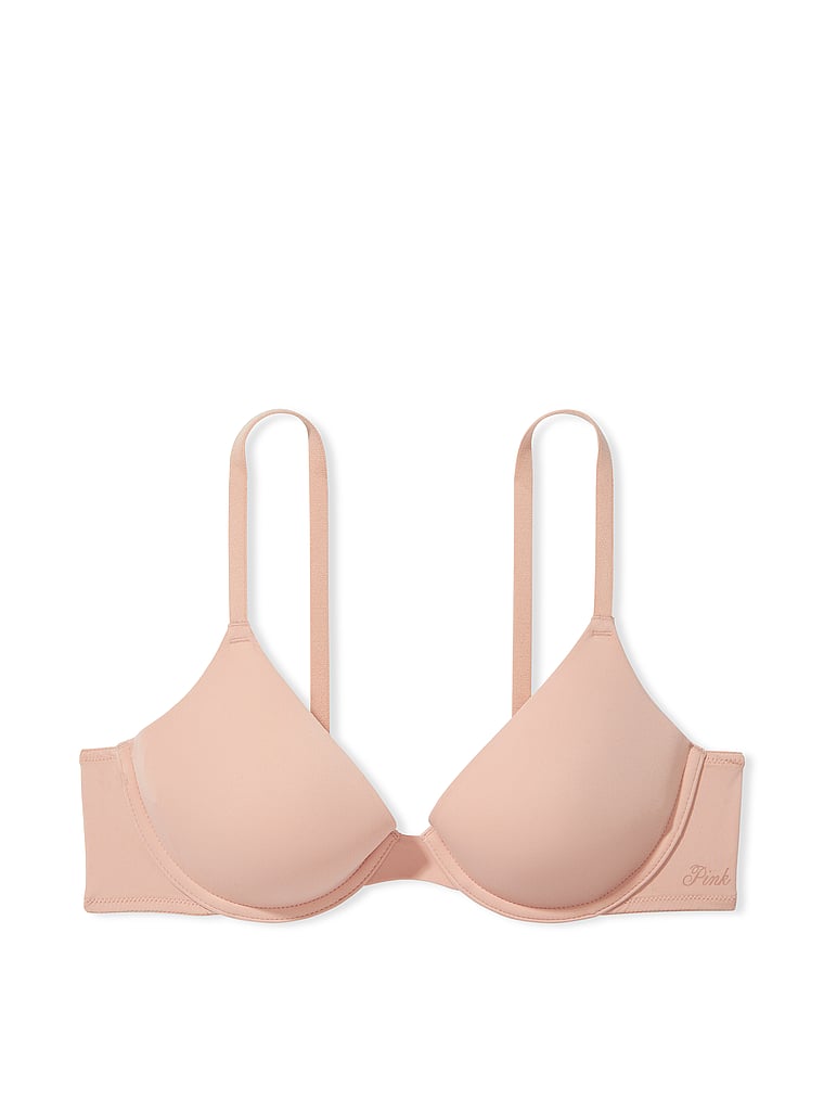 PINK Wear Everywhere Wear Everywhere Lightly Lined Full Coverage T-Shirt Bra, Macaron, offModelFront, 3 of 3