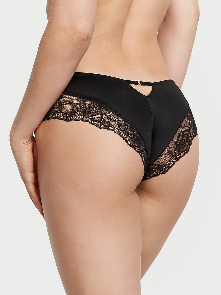 Victoria's Secret, Very Sexy Rose Lace-Trim High-Leg Cheeky Panty, onModelBack, 2 of 3