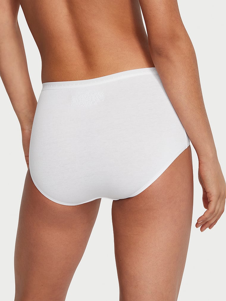 Victoria's Secret, Victoria's Secret Stretch Cotton High-Waist Brief Panty, Vs White, onModelBack, 2 of 3 Nikita  is 5'10" and wears Small
