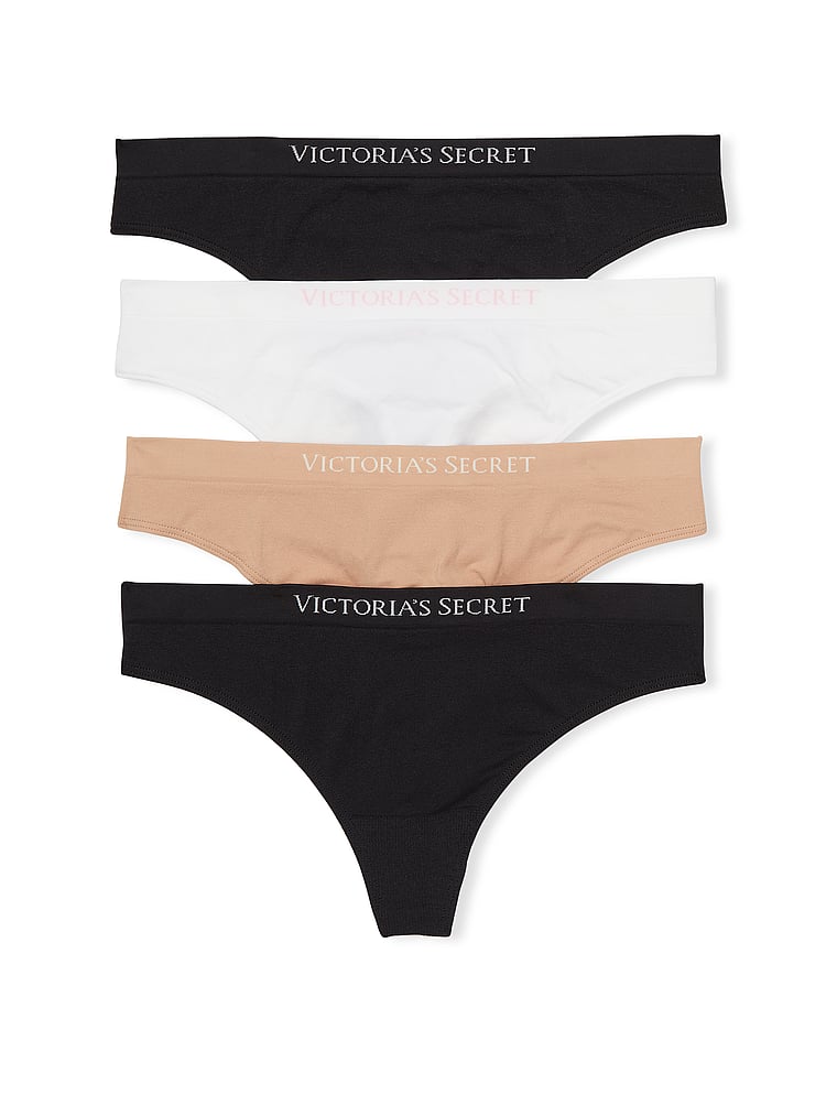 Victoria's Secret, Victoria's Secret 4-Pack Seamless Thong Panties, offModelFront, 1 of 1