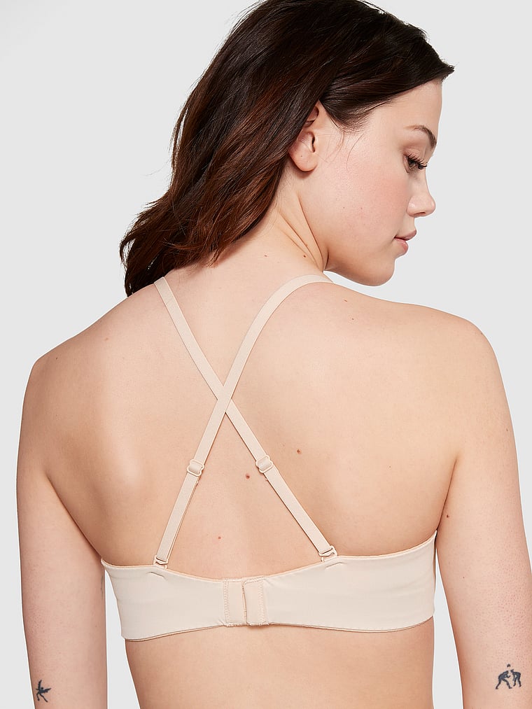 PINK Wear Everywhere Wear Everywhere Lightly Lined Strapless Bra, Marzipan, onModelBack, 2 of 3 Sofia is 5'10" or 178cm and wears 34B or Small