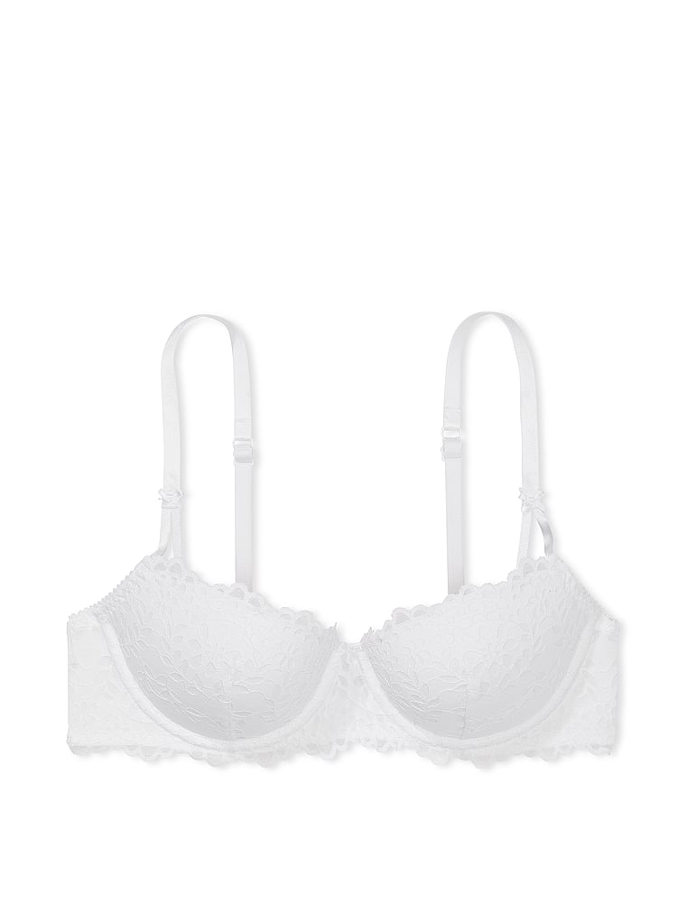 PINK Wink Push-Up Balconette Bra, Optic White, offModelFront, 3 of 4