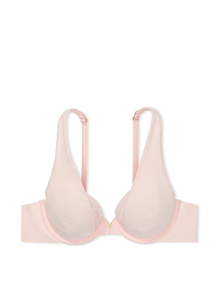 Victoria's Secret, Love Cloud Unlined Full-Coverage Bra, Purest Pink, offModelFront, 3 of 4