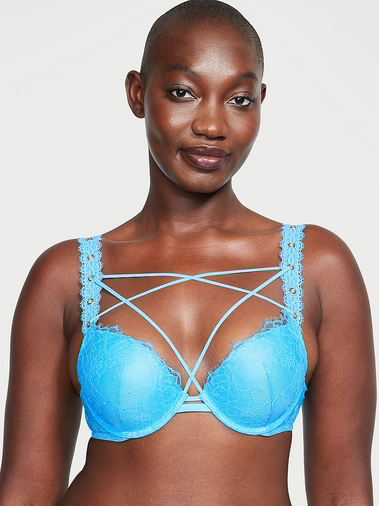 Shine Strap Lace Push-Up Bra