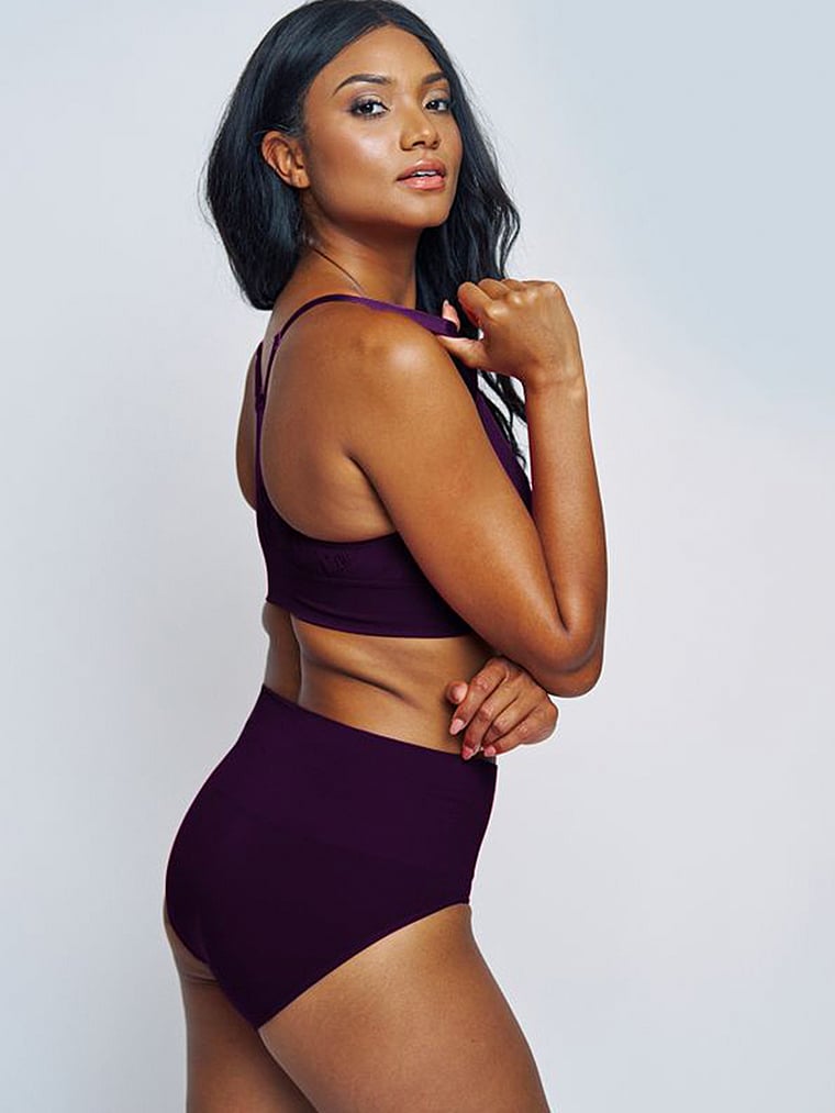 Victoria's Secret, MINDD High-Rise Shaping Brief, Purple, onModelSide, 3 of 3