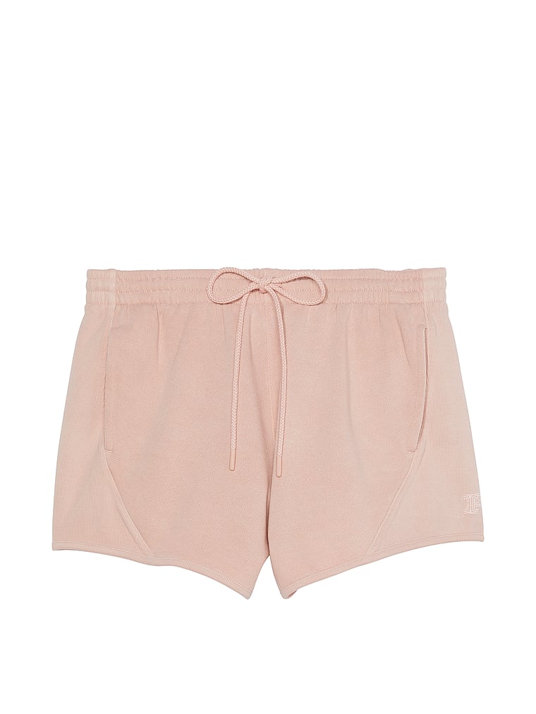 PINK Ivy Fleece Curved Hem Shorts, Wanna Be Pink, offModelFront, 2 of 4
