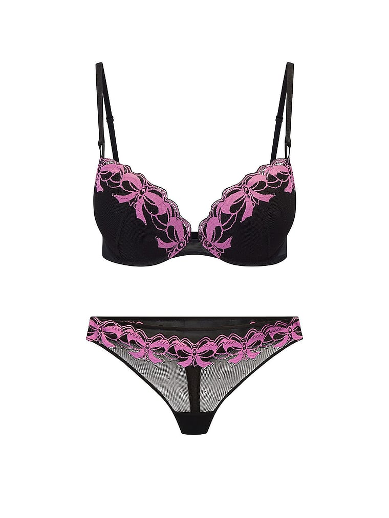 Victoria's Secret, Adore Me Audrina Thong Panty, Jet Black, offModelBack, 4 of 4