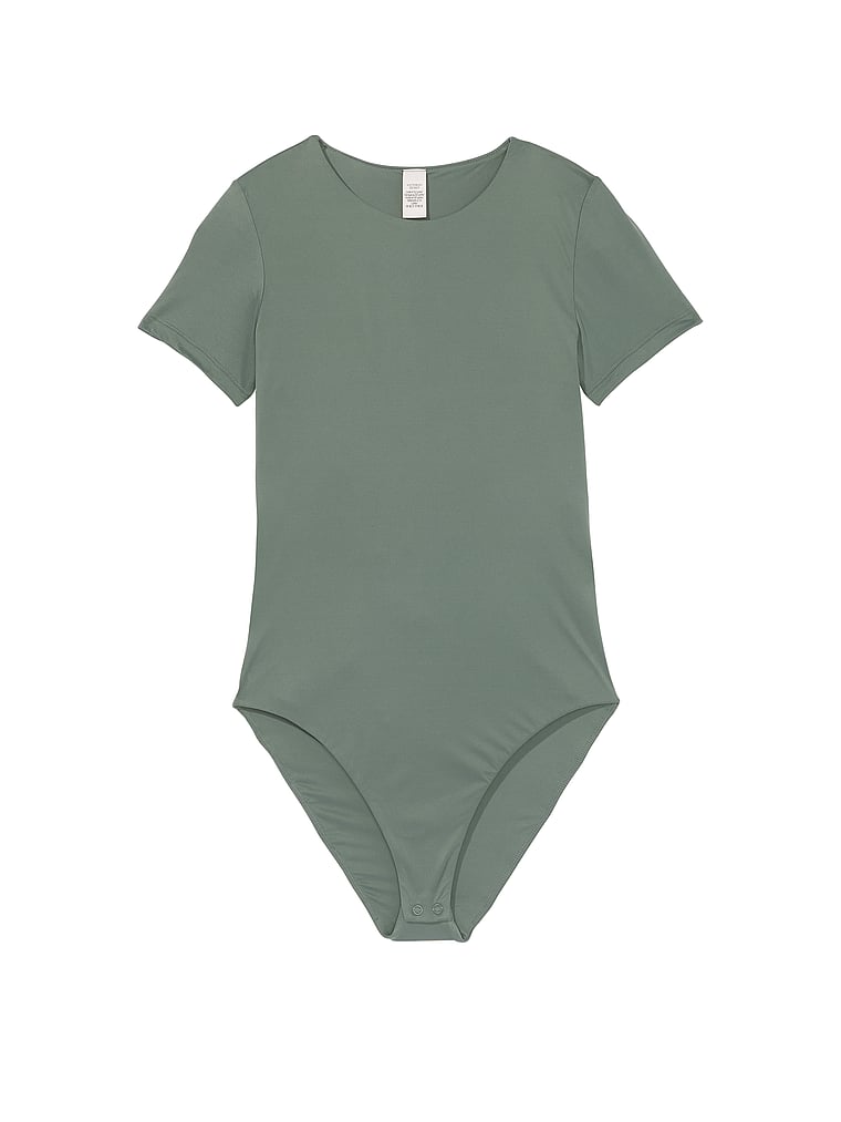 Victoria's Secret, Victoria's Secret Feathersoft Essentials Short-Sleeve Bodysuit, offModelFront, 3 of 3