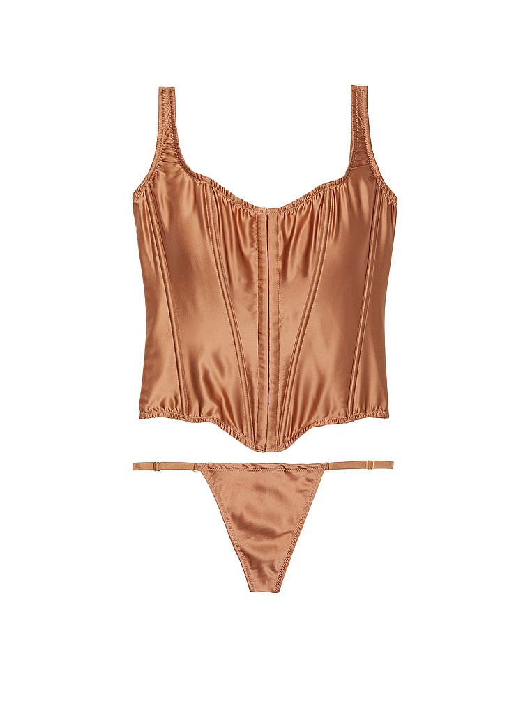 Classic Faux Leather Corset Set