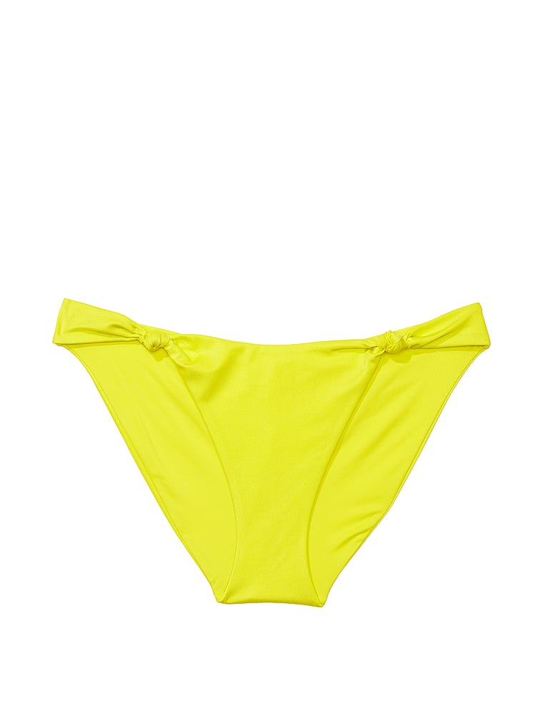 Victoria's Secret, Victoria's Secret Swim Knotted High-Leg Bikini Bottom, Yellow, offModelFront, 3 of 3