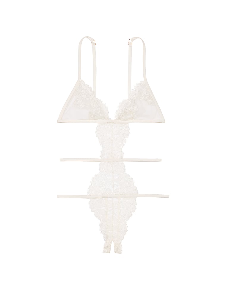 Buy Boho Floral Embroidery Crotchless Teddy Order Teddies online