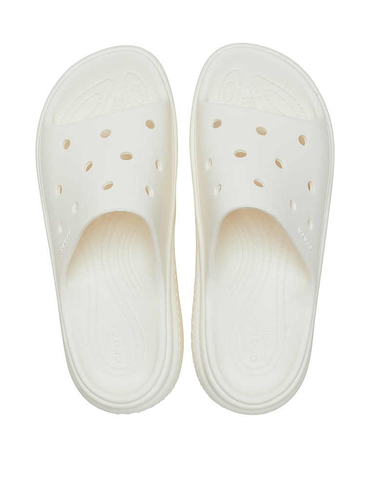 Crocs Stomp Slides, Chalk, onModelBack, 2 of 4