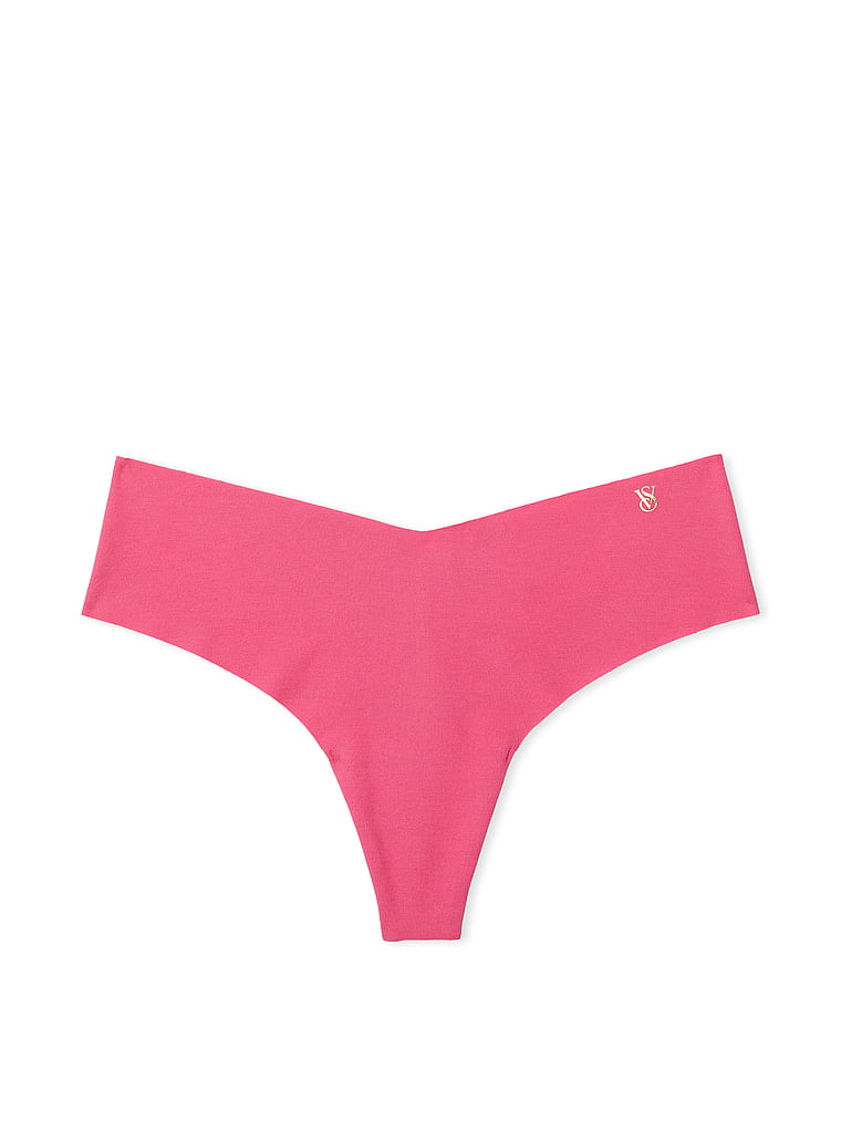 Victoria's Secret, No-Show No-Show Cotton Thong Panty, Rose, offModelFront, 3 of 3