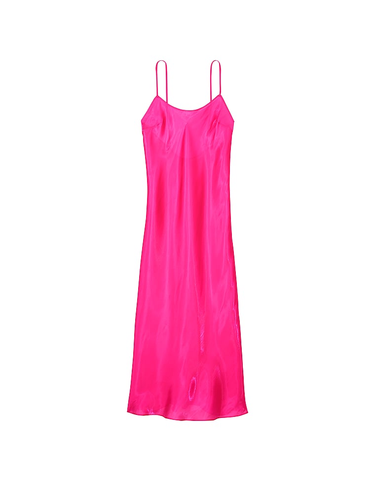 Victoria's Secret, Victoria's Secret Organza Midi Slip Dress, Forever Pink, offModelFront, 3 of 3