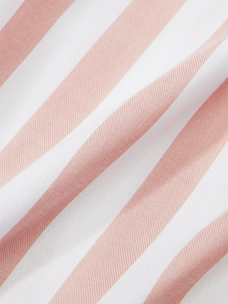 Victoria's Secret, Victoria's Secret Modal-Cotton Long Pajama Set, Toasted Sugar Stripes, detail, 4 of 4
