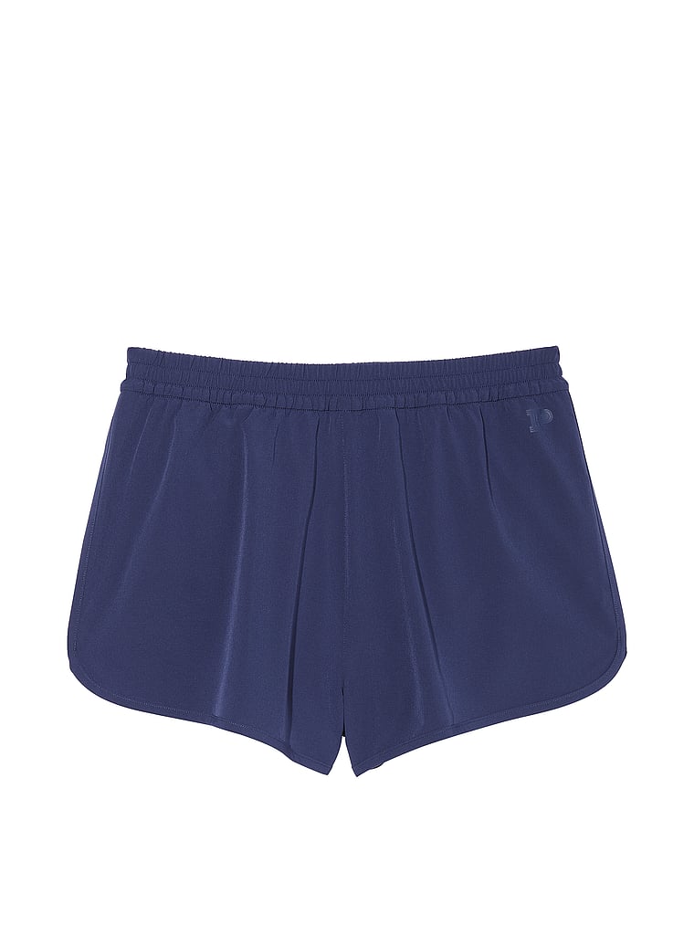 PINK Tech Stretch Running Shorts, Midnight Navy, offModelFront, 2 of 4