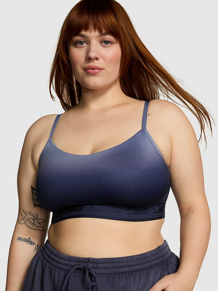 Soutien-gorge De Sport Victoria’s Secret PINK - Indigo Bleu - Logo Print - Taille Large
