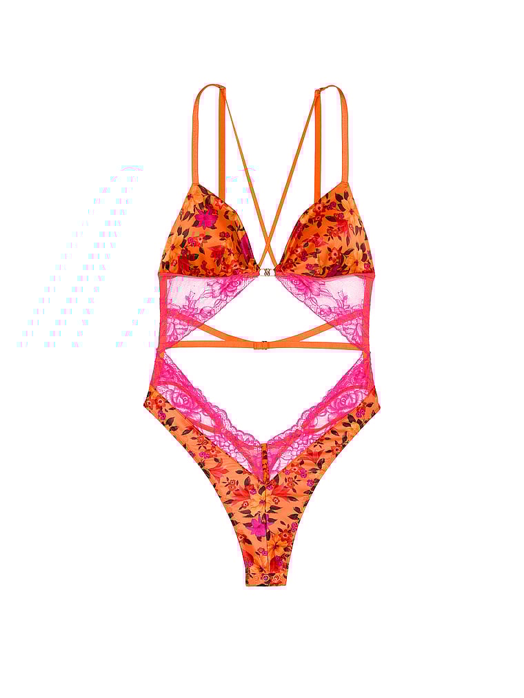 Satin & Lace Triangle Teddy