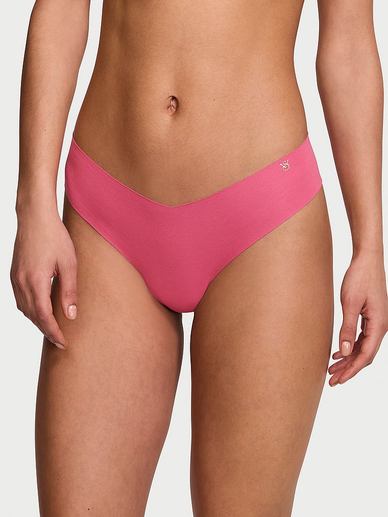 Victoria's Secret, No-Show No-Show Cotton Thong Panty, Rose, onModelFront, 1 of 3 Nikita  is 5'10" and wears Small