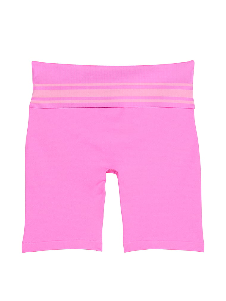 PINK PINK Flip It Seamless Foldover Bike Shorts, Pink, offModelFront, 2 of 4