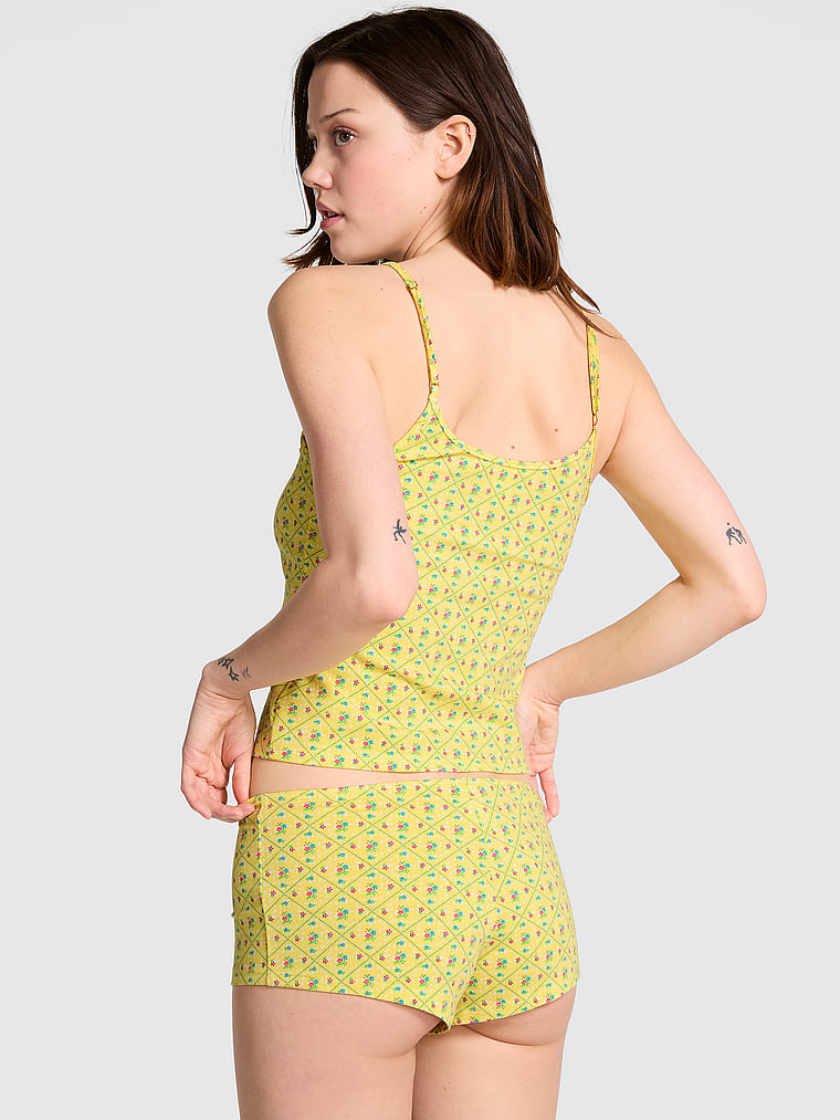 PINK by Frankies Bikinis Sunday Cotton Shorts, Beachside Bouquet, onModelBack, 2 of 3