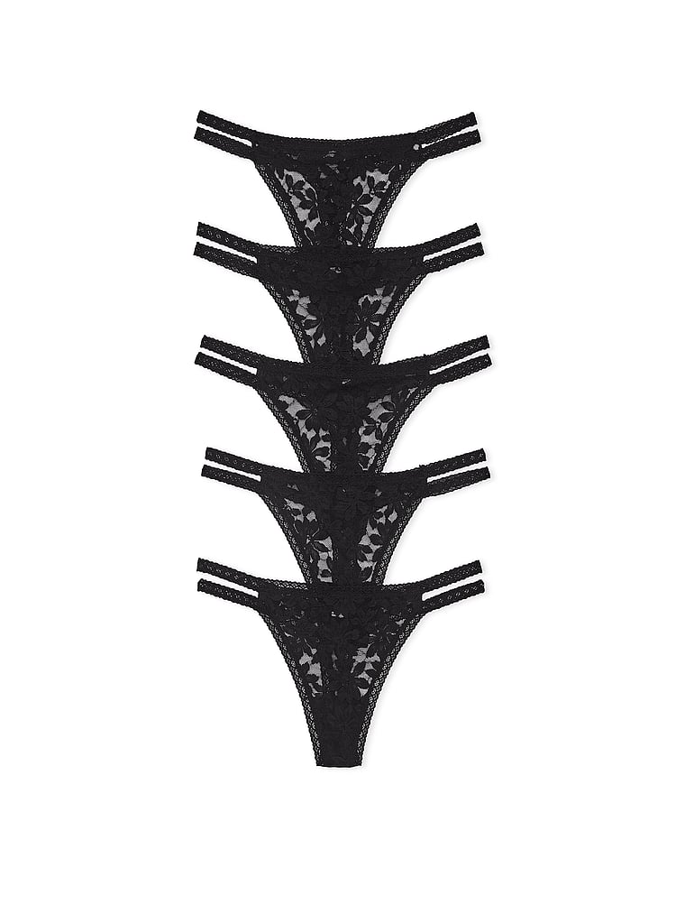 5-Pack Wink Lace Strappy Thong Panties