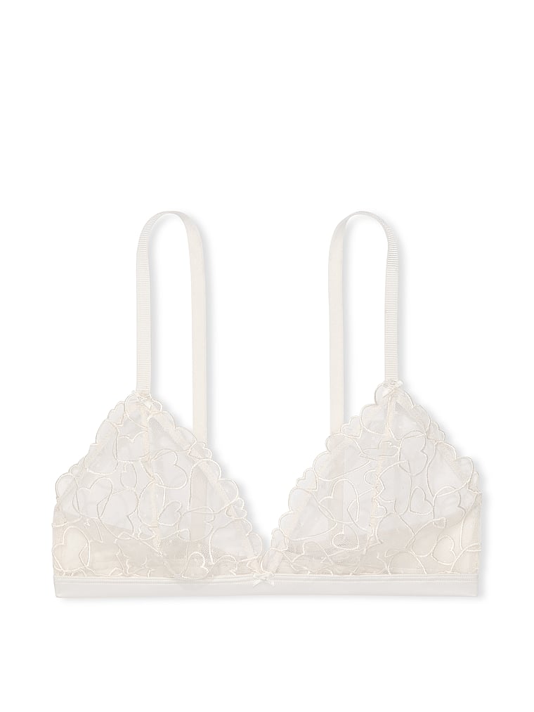Victoria's Secret, Victoria's Secret Tease Triangle Bralette, White, offModelFront, 2 of 4
