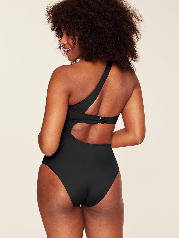 Victoria's Secret, Adore Me Alaine Swim One Piece, Jet Black, onModelBack, 2 of 4