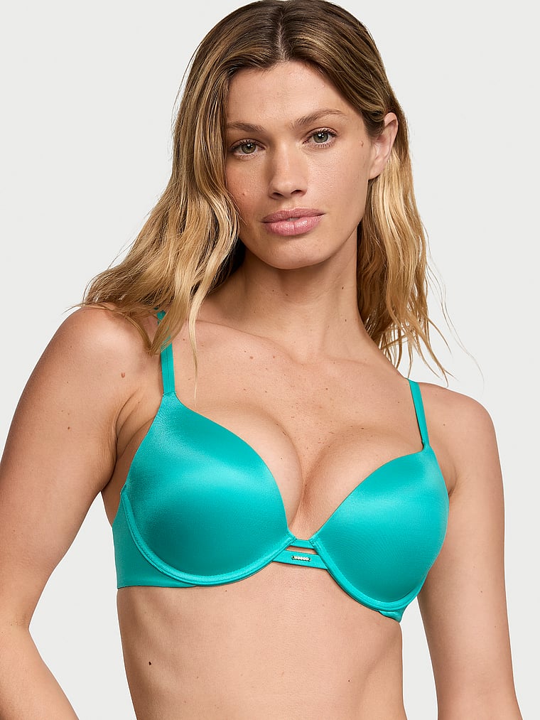 Victoria's Secret, Very Sexy Smooth Push-Up Bra, Aqua Sea, onModelFront, 3 of 4 Maggie is 5'7" and wears 32B or Small