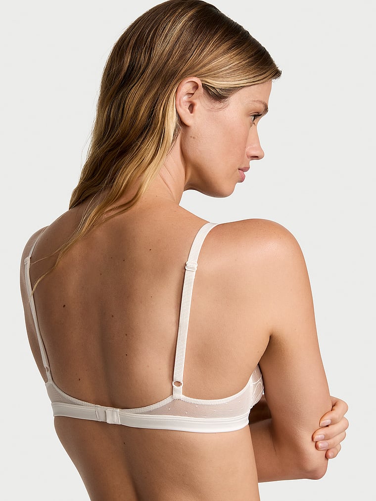Victoria's Secret, Victoria's Secret Tease Triangle Bralette, White, onModelBack, 4 of 4 Maggie is 5'7" and wears 32B or Small