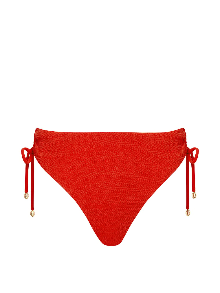 Victoria's Secret, BLUEBELLA Shala Adjustable High-waist Bikini Brief, Tomato Red, offModelFront, 3 of 3
