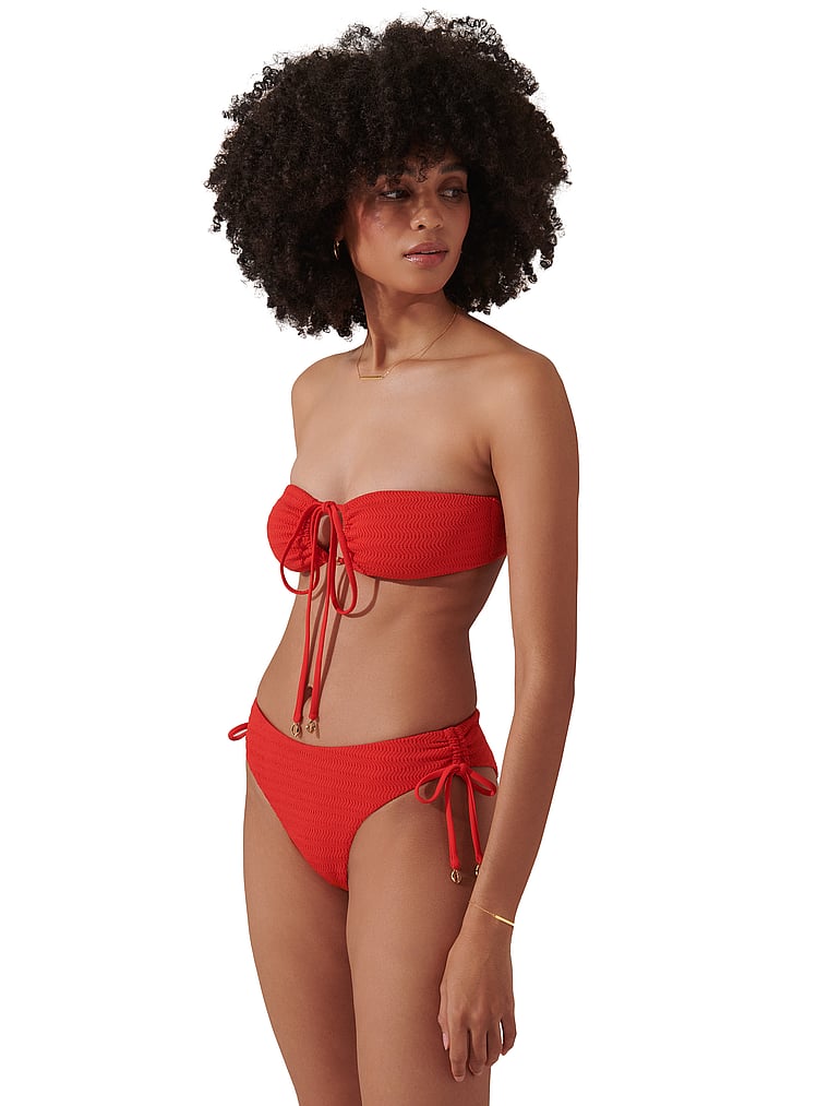 Victoria's Secret, BLUEBELLA Shala Adjustable High-waist Bikini Brief, Tomato Red, onModelFront, 1 of 3