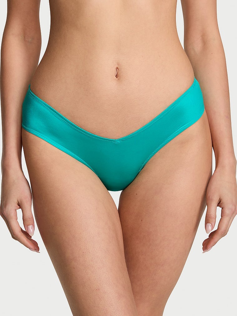 Victoria's Secret, Very Sexy new Strappy-Back High-Leg Cheeky Panty, Aqua Sea, onModelFront, 4 of 4 Ari is 5'9" and wears Small