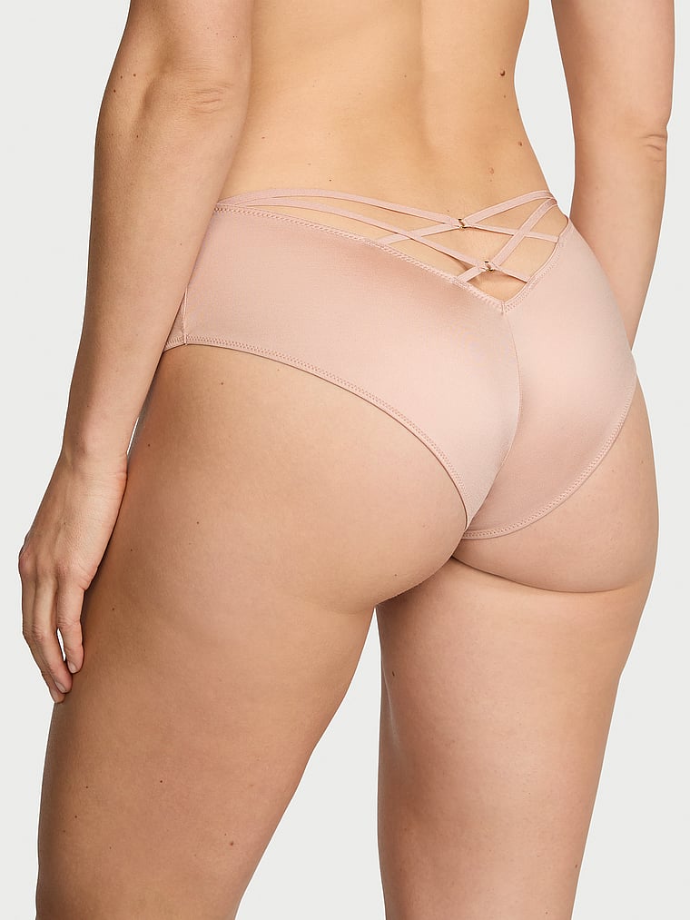 Victoria's Secret, Very Sexy Strappy-Back High-Leg Cheeky Panty, Macaron, onModelBack, 2 of 3 Katherine is 5'10" and wears Large