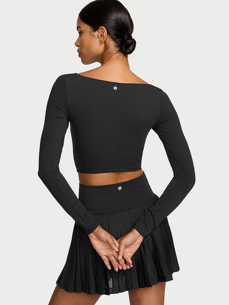 VS Elevate Cropped Long-Sleeve Corset Top