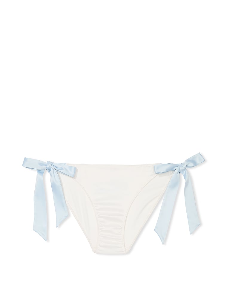 Victoria's Secret, Very Sexy new Bridal Embroidery Side-Tie Cheeky Panty, Coconut White, offModelFront, 3 of 3