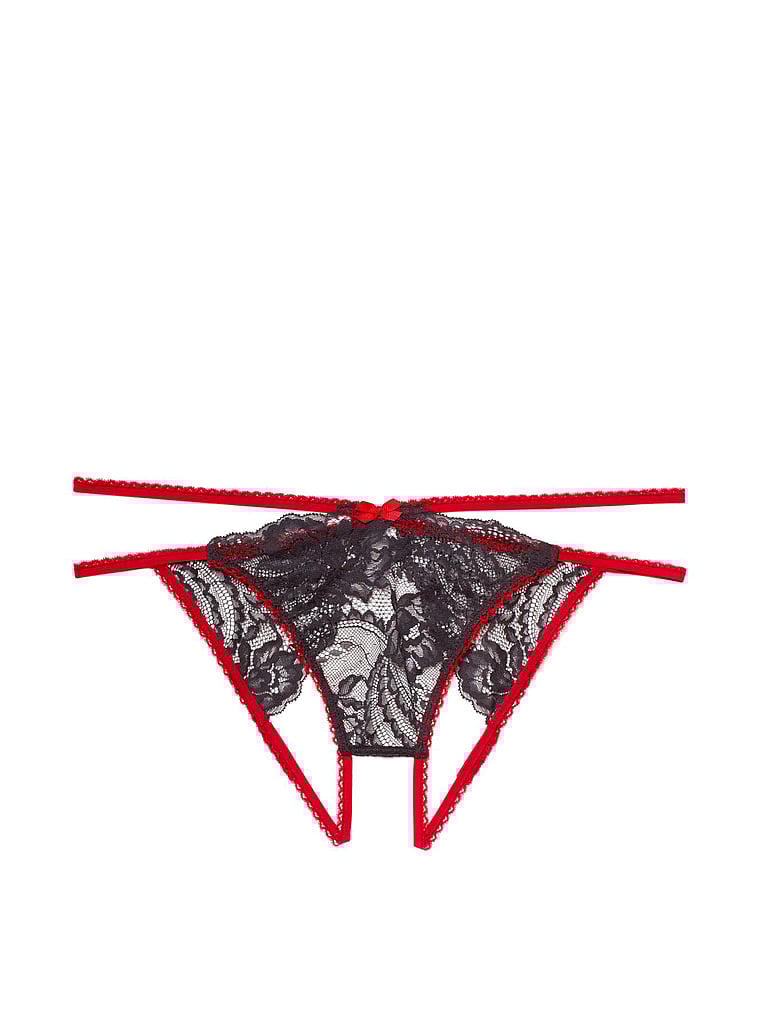 Victoria's Secret, Adore Me Camylla Bikini Panty, Jet Black, offModelFront, 4 of 5