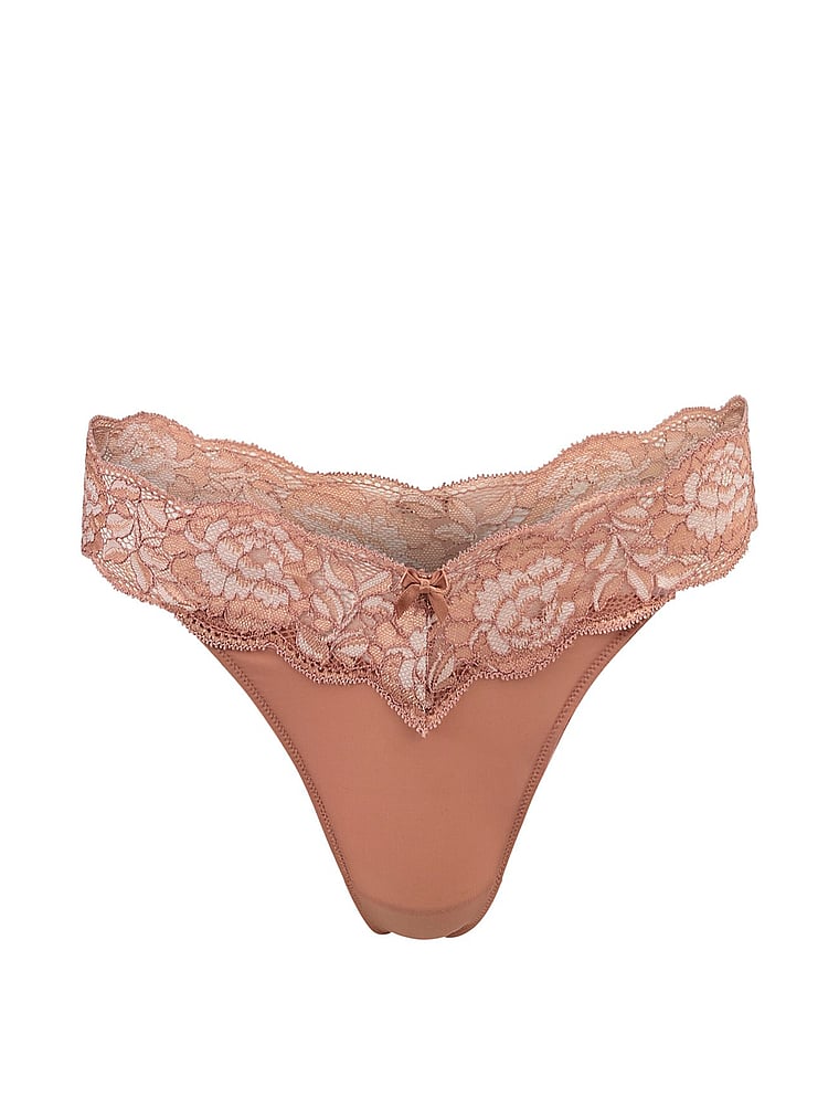Victoria's Secret, Adore Me Paxton Thong Panty, Cafe au Lait, offModelFront, 3 of 3