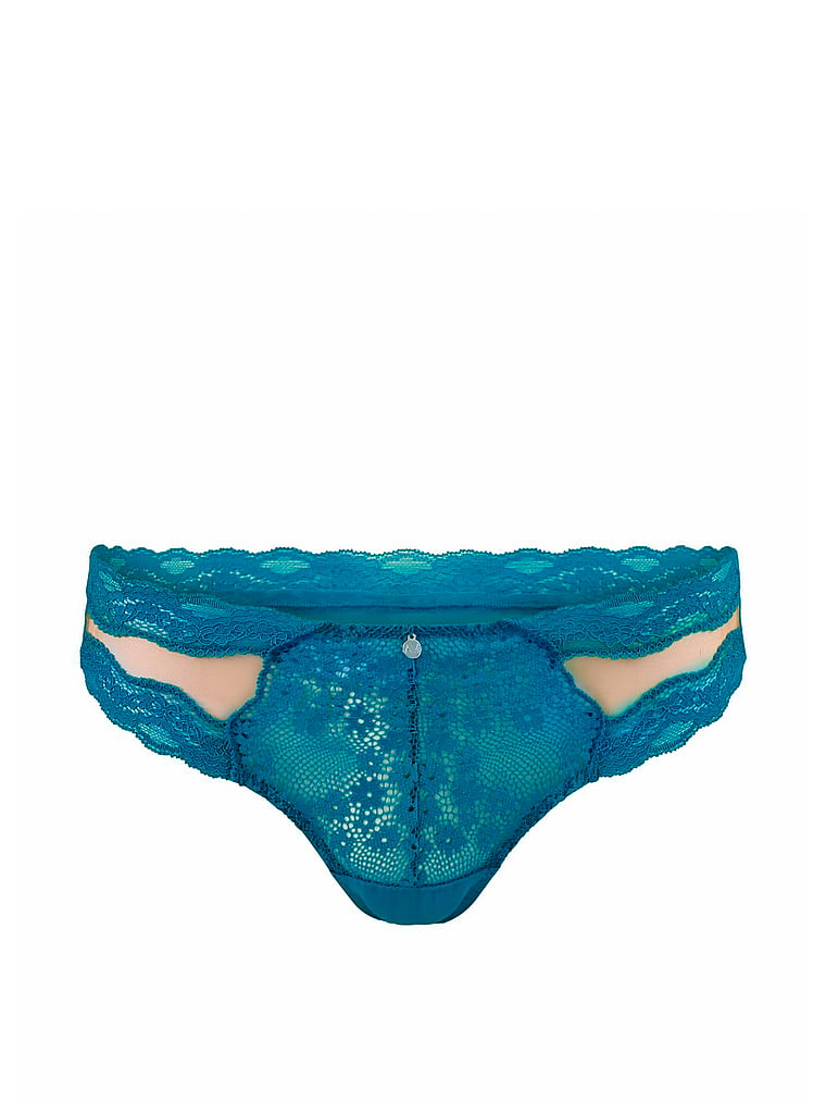 Victoria's Secret, Adore Me Melrose Cheeky Panty, Blue Sapphire, offModelFront, 4 of 5