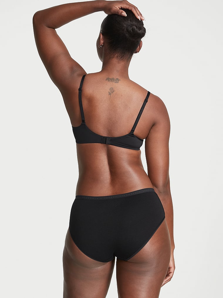 Victoria's Secret, Victoria's Secret Stretch Pointelle Hiphugger Panty, Black, onModelBack, 2 of 4 Melodie is 5'10" and wears Medium
