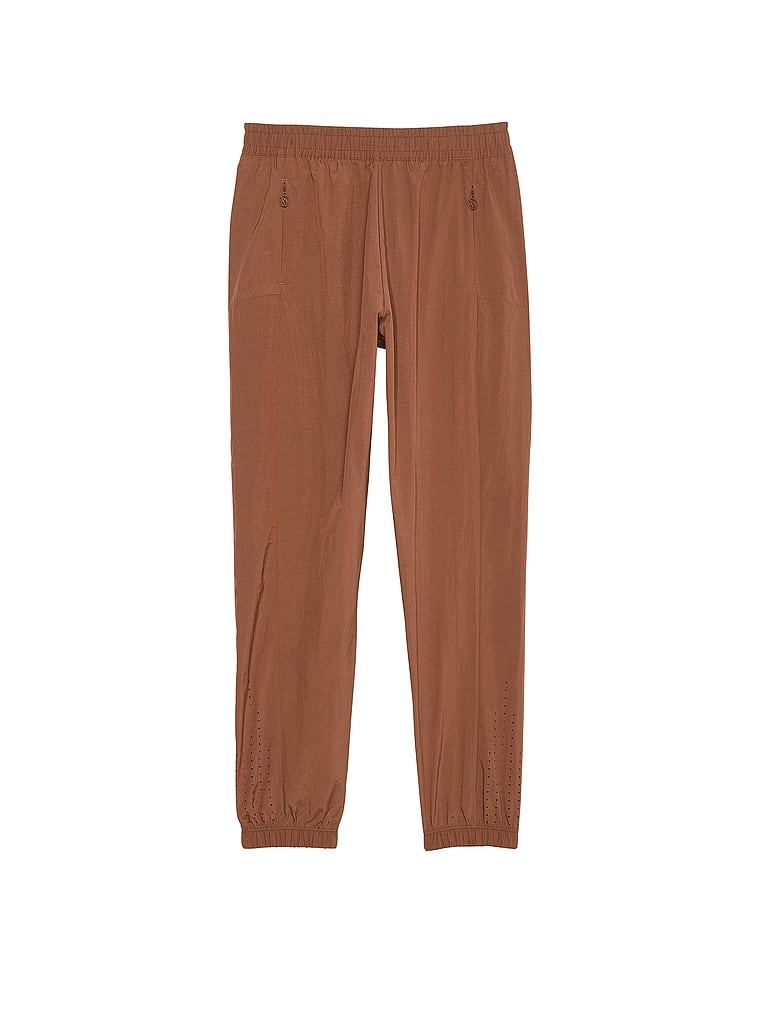Victoria's Secret, VSX Parachute Weekend Jogger Pant, Caramel, offModelFront, 4 of 4