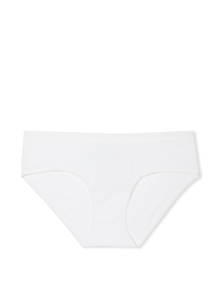 Victoria's Secret, Victoria's Secret Stretch Cotton Hiphugger Panty, VS White, offModelFront, 3 of 3