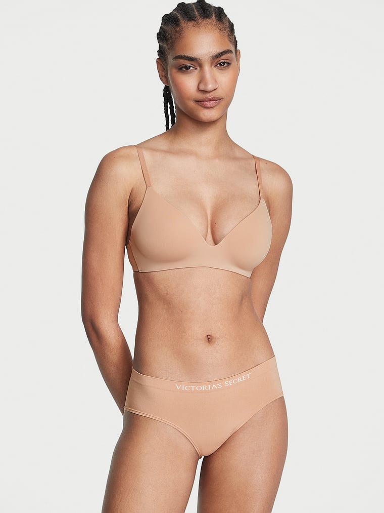 Victoria's Secret, Seamless Seamless Hiphugger Panty, Praline, onModelFront, 1 of 3 Anyeline is 5'10" and wears Small