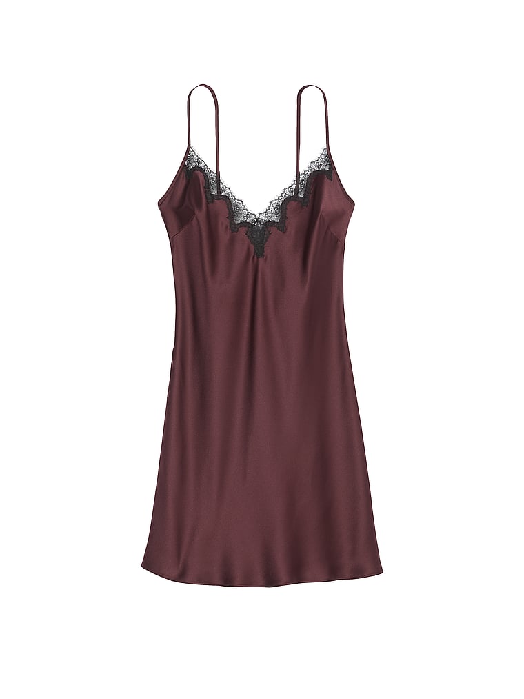 Satin & Rose Lace Mini Slip