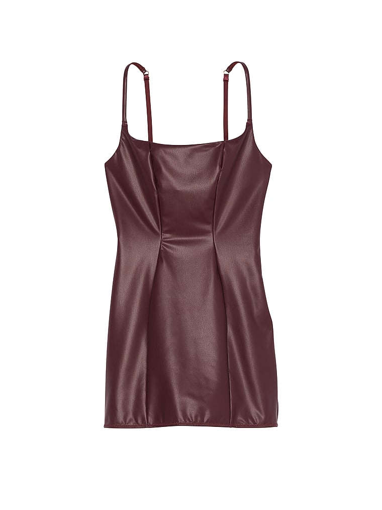 Faux Leather Slip Dress